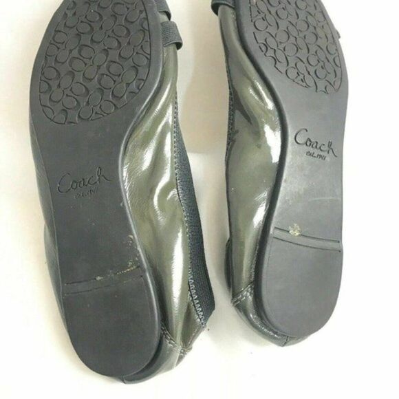 Coach Gray Patent Leather Ballet Flats “Dwyer” Size 5.5 Y - Picture 3 of 7